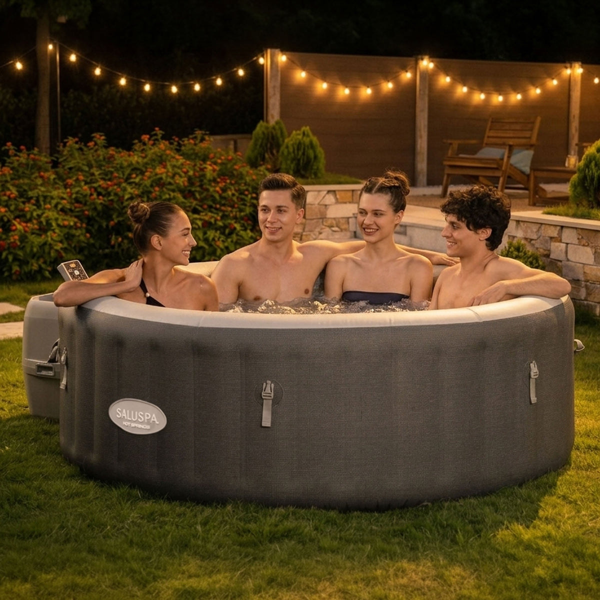 SaluSpa Hot Springs Energy-Efficient AirJet 2-4 Person Inflatable Hot | Bestway Value