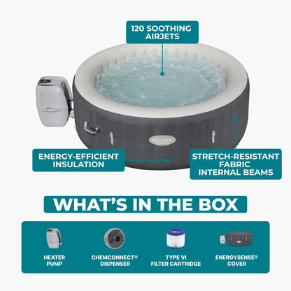 SaluSpa Hot Springs Energy-Efficient AirJet 2-4 Person Inflatable Hot | Bestway Value