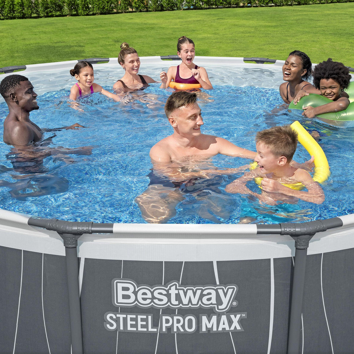 Bestway Steel Pro MAX 15' x 42" Round Above Ground Pool Set with LED L | Bestway Hot Sale