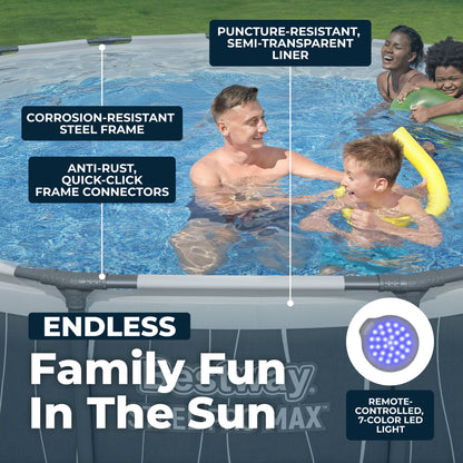 Bestway Steel Pro MAX 15' x 42" Round Above Ground Pool Set with LED L | Bestway Hot Sale