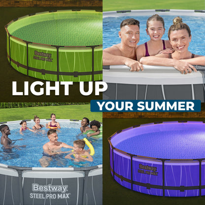 Bestway Steel Pro MAX 15' x 42" Round Above Ground Pool Set with LED L | Bestway Hot Sale