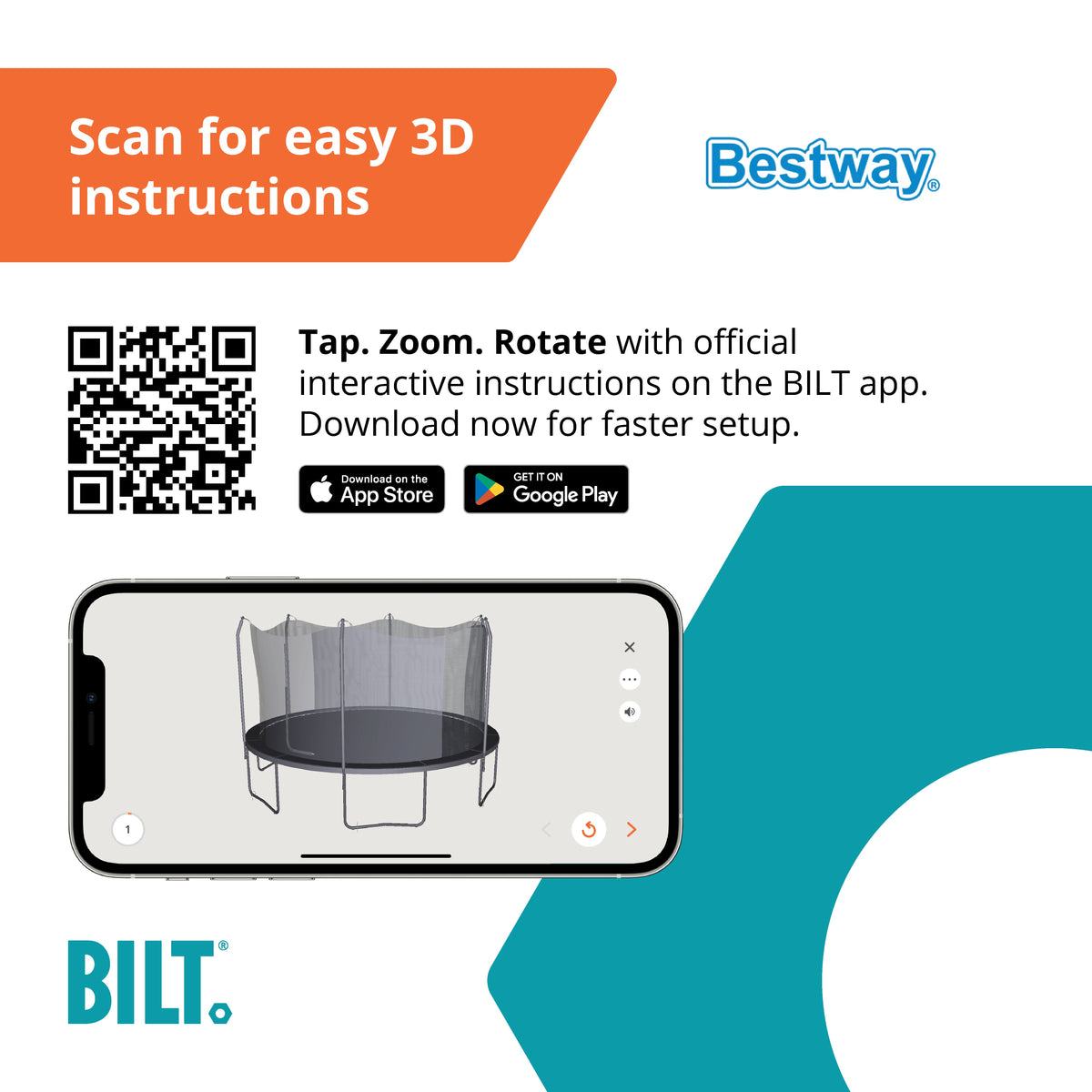 Bestway Xtreme Air 10 ft Outdoor Trampoline for Kids & Adults, No-Gap | Bestway Great Value