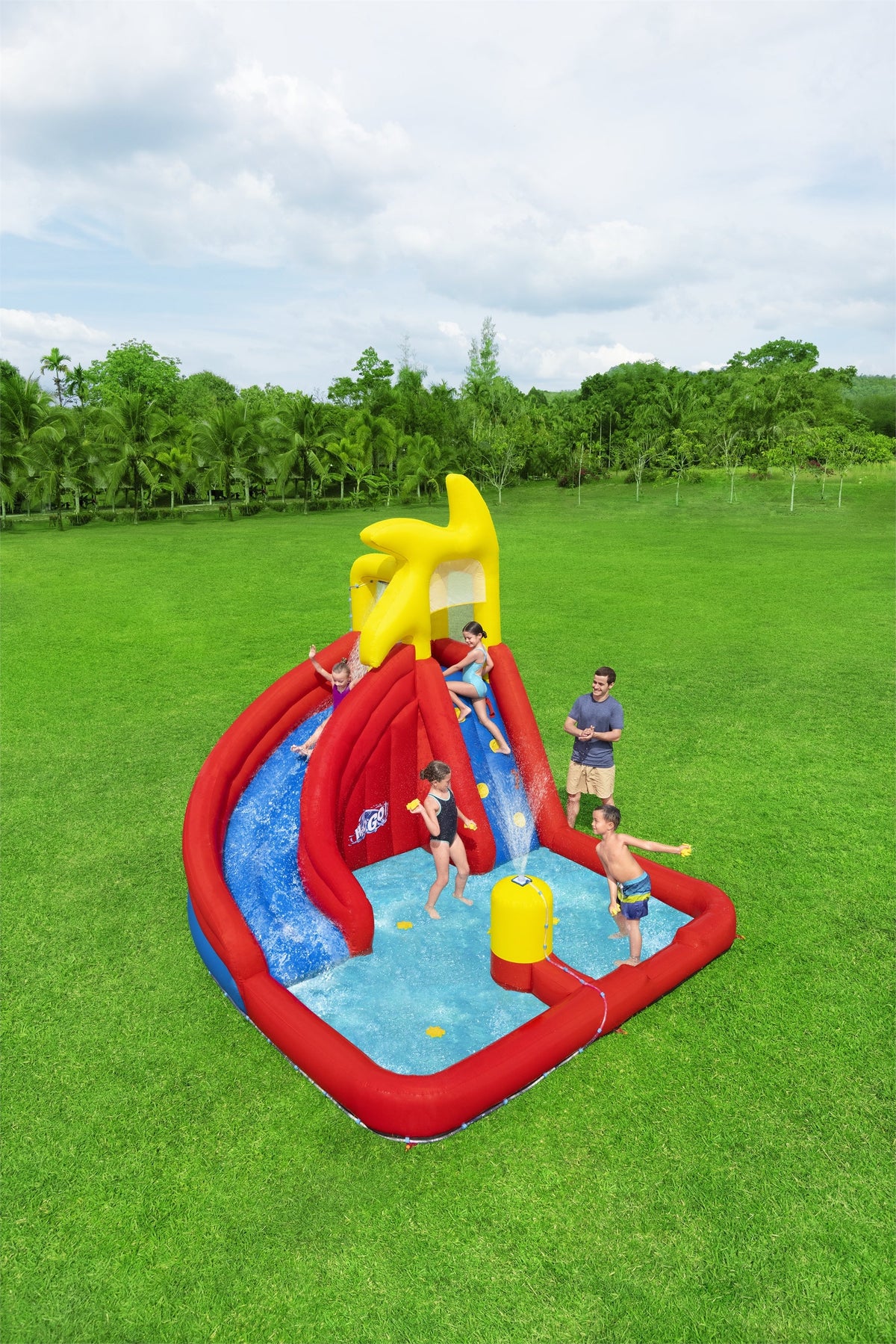 H2OGO! AstroSplash Kids Inflatable Mega Water Park 10'9" | Bestway Signature