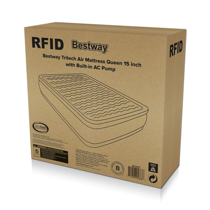 Bestway Tritech Air Mattress Queen 15" with Built-in AC Pump Included | Bestway Featured