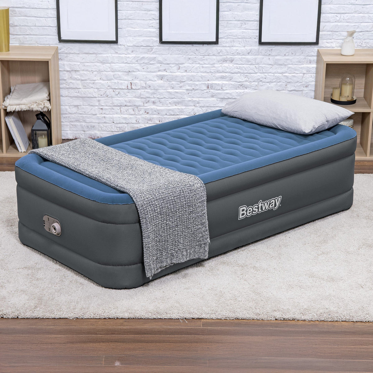 Bestway Tough Guard Air Mattress Twin 18" with Built-in AC Pump | Bestway Signature
