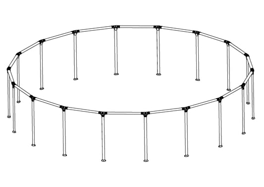 18' x 48" Above Ground Round Pool Frame Set Replacement, Charcoal Gray | Bestway Popular