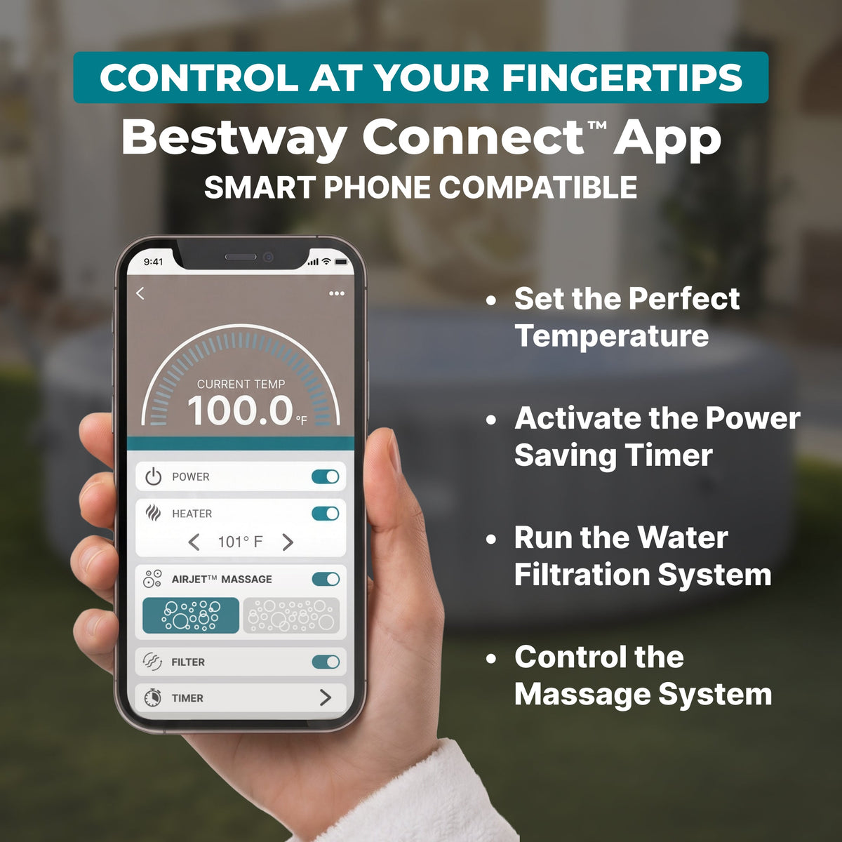 SaluSpa AirJet Smart Hot Tub Heater Pump with App-Control | Bestway Latest