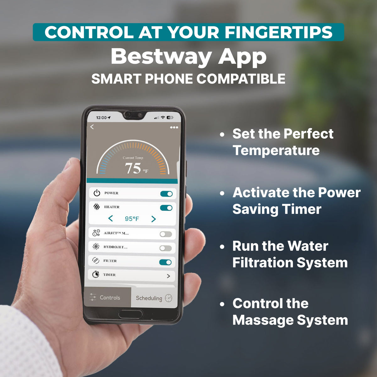 SaluSpa HydroJet Pro Smart Hot Tub Heater Pump with App-Control | Bestway Popular