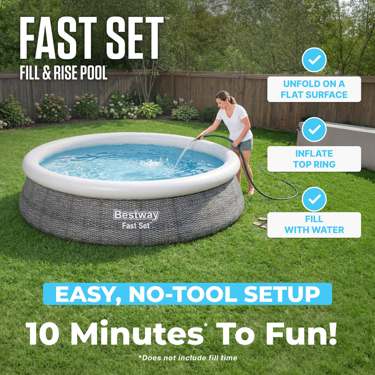 Bestway Fast Set 12’ x 30” Inflatable Round Soft Sided Above Ground Po | Bestway Hot Sale